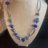 Black Chain, Blue, Beads