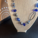 Black Chain, Blue, Beads