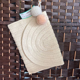 Wicker,Tan,8x11,Poms
