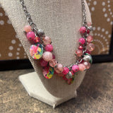 Pink+, Floral Beaded Necklace