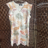 Tahari,Cream+,1X,Tropical Linen Dress