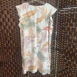 Tahari,Cream+,1X,Tropical Linen Dress