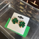 Green, Clover Earrings