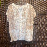 Bon Worth,Tan/Cr,LP,Floral Top