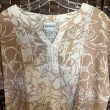 Bon Worth,Tan/Cr,LP,Floral Top