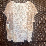 Bon Worth,Tan/Cr,LP,Floral Top