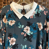 Elle,Blue+,XL,Floral Top