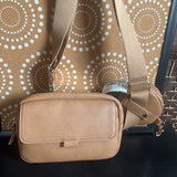 Pink Cope,Tan, Waist Purse