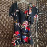 Umgee,Black/lFloral,L,Dress