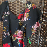 Umgee,Black/lFloral,L,Dress