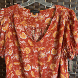 Rachel Zoe,Orange/Flowers,L,Blouse