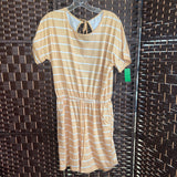Romper,Gld Wht,XL,Stripe