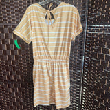 Romper,Gld Wht,XL,Stripe