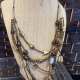 BEADED,Brwn, 4 strand