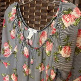 Moa Moa,Bl/Wh+,2X,Floral Top