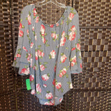 Moa Moa,Bl/Wh+,2X,Floral Top