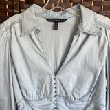 White House Black Market,Blue ,14,Blue Jean Blouse