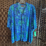 Lisa II,Blue/Green,X Large,Short Sleeve