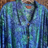 Lisa II,Blue/Green,X Large,Short Sleeve