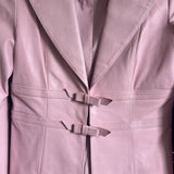 Doncaste,Pink,4,Leather Blazer