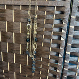 CHAIN,Blk Gld, Beads