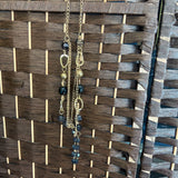 CHAIN,Blk Gld, Beads