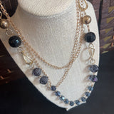 CHAIN,Blk Gld, Beads