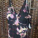 Floral,Blk pn,14,one pc Bathing