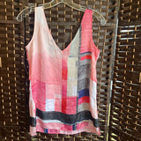 WHBM,Pnk Blk,XS,Zipper tank