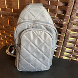 Quilted,Grey , Crossbody