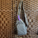 Quilted,Grey , Crossbody