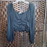 SO,Black,Large,Sheer Top