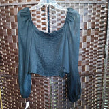 SO,Black,Large,Sheer Top