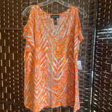 INC,Orange+,OX,Cold Shoulder Top