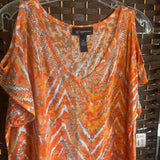 INC,Orange+,OX,Cold Shoulder Top