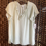 Liz Claiborne,Green,Large,Ruffle Top