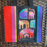 Laurel Burch,Blk Multi ,15x17,Cats