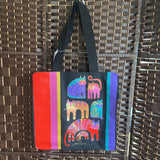 Laurel Burch,Blk Multi ,15x17,Cats