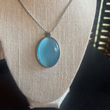 Cat Eye,Blu Slvr , Oval