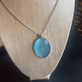 Cat Eye,Blu Slvr , Oval