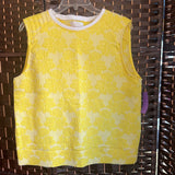 Zara,Yel/Wh,Medium,Sleeveless Top