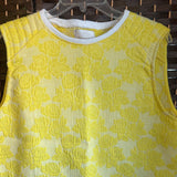 Zara,Yel/Wh,Medium,Sleeveless Top