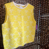 Zara,Yel/Wh,Medium,Sleeveless Top