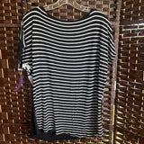 JKLA,Black/White,XL,Floral/Striped Top