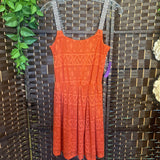 Three Pink Hearts, X Small,Orange Dress