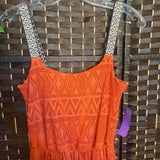 Three Pink Hearts, X Small,Orange Dress