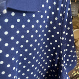 AMERICAN SWEETHEART,Navy/Wh,Large,Polka Dot Polo