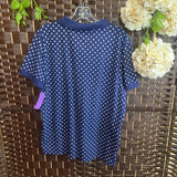 AMERICAN SWEETHEART,Navy/Wh,Large,Polka Dot Polo