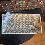 Pottery Barn,Tan/Wh,14X7 In,Woven Tray