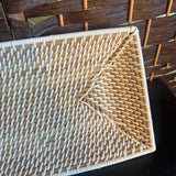 Pottery Barn,Tan/Wh,14X7 In,Woven Tray